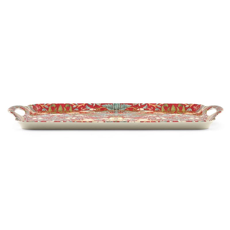 Pimpernel Morris & Co Strawberry Thief Red Melamine Tray with Handles - Elegant Serving Tray for Tea Parties, Decorative Table Display - Stylish Kitchen & Dining Organization, Ideal Gift for Her - Image 3